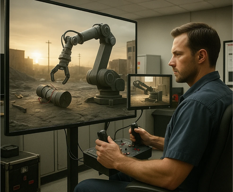 Telerobotics control with haptic feedback